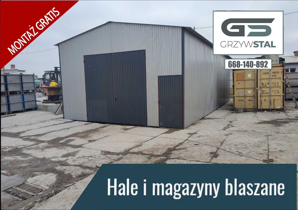 Garaż Blaszany - HALA - Magazyn na Maszyny - Rolniczy  - GRZYWSTAL