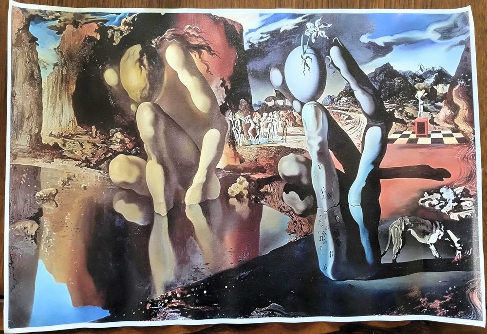 Tela Grande Metamorfose Narciso 1937-Salvador Dali 45X30 Cm