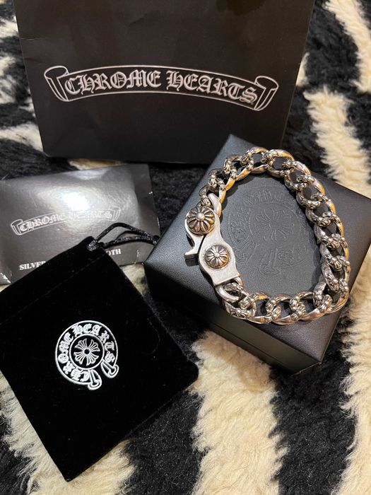 Chrome Hearts Extra Fancy Link Cross Ball Clip Bracelet | Браслет Хром Хартс на карабине