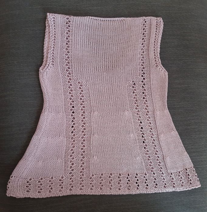 Túnica / camisola malha sem mangas decote em V lilás