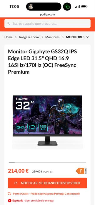 Monitor 32”IPS 2K QHD 2 meses de uso com garantia 3 anos