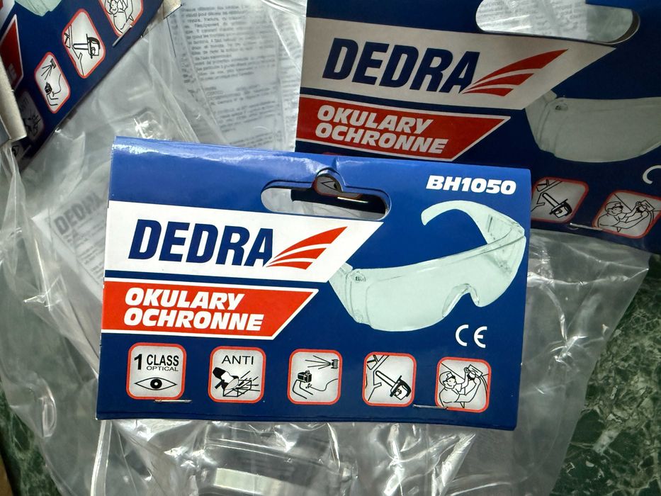 6 szt. Okulary ochronne DEDRA BH1050 poliwęglan, bezbarwne