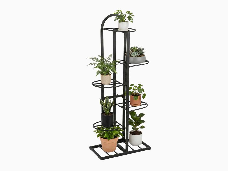 Kwietnik metalowy stojący ogrodowy domowy loft na doniczki kwiaty czarny 115cm NOWY