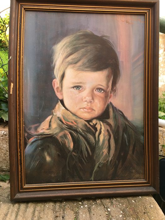 Quadro menino c/ lágrima