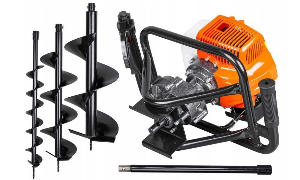 MOCNA 6.7KM WIERTNICA GLEBOWA + 3 wiertła Świder spalinowy DO ZIEMI