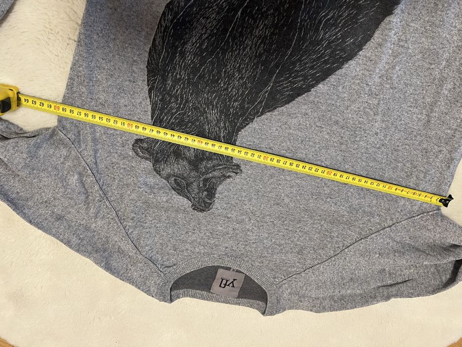 Sweter szary z wilkiem Xl Reserved