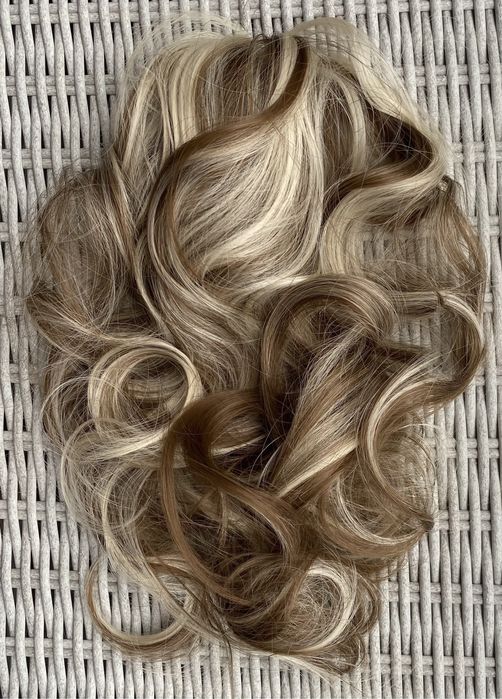 Premium Ultra włosy doczepiane, brąz z blondem, kucyk 34 cm 514.