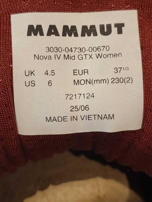 Buty trekkingowe Mammut Nova IV Mid GTX - rozmiar 37 1/3 (230mm)