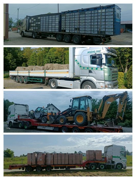 Transport towarowy, niskopodwoziowy maszyn, pojazdów, palety,platforma