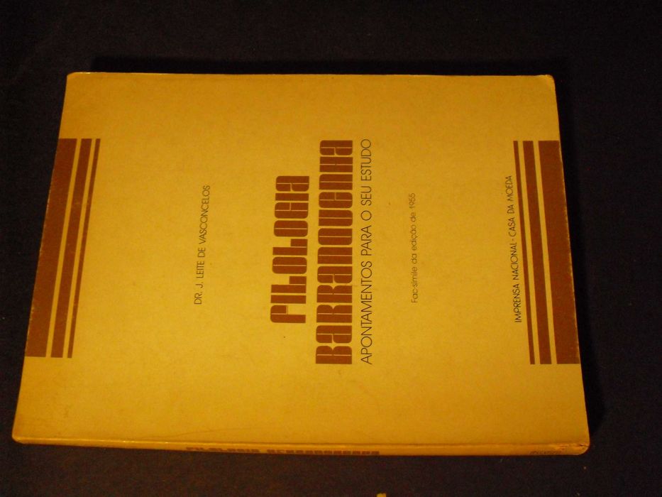 VASCONCELOS (J.LEITE DE)- FILOLOGIA BARRANQUENHA