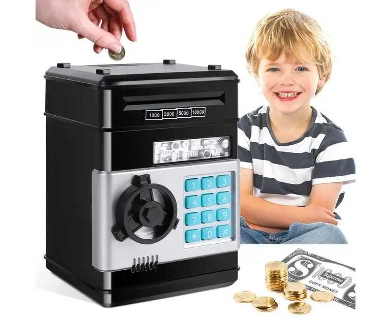 Дитячий сейф скарбничка для грошей із кодовим паролем Number Bank