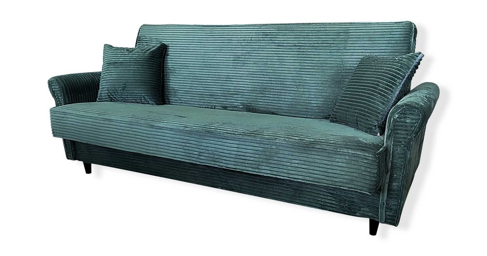 Sofa rozkładana sztruks Kanapa rozkładana Wersalka z pojemnikiem