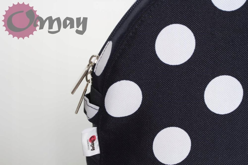 GRANATOWY organizer OBAG MOON LIGHT grochy białe 2kieszenie wkład OMAY