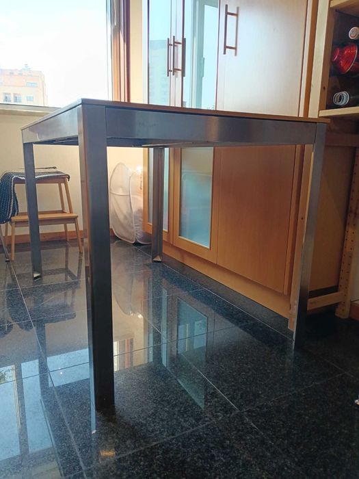 Mesa madeira extensível + 2 cadeiras | Conjunto completo de cozinha