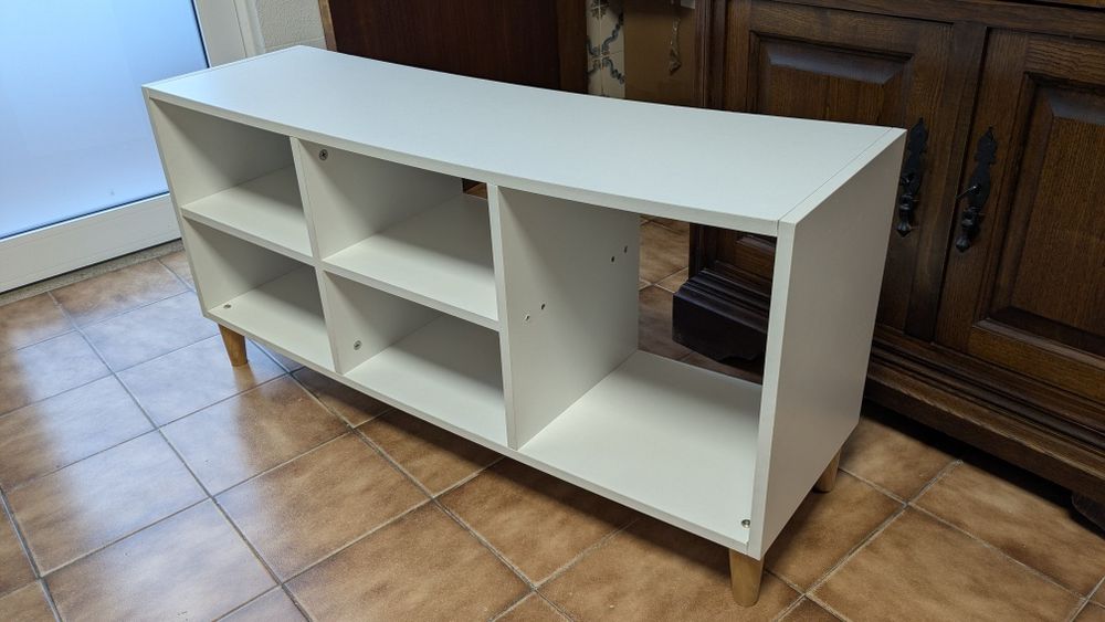 Móvel de TV com pernas em madeira 103,5x30x50 cm branco