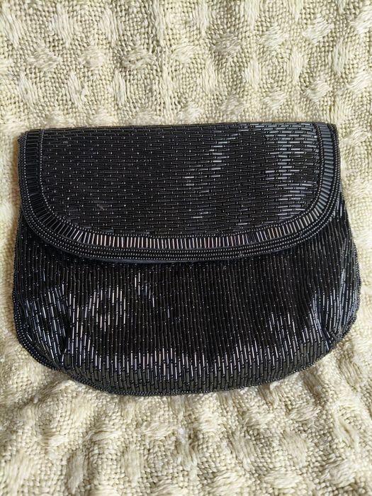 Stara torebka kopertówka wyszywana koralikami 13