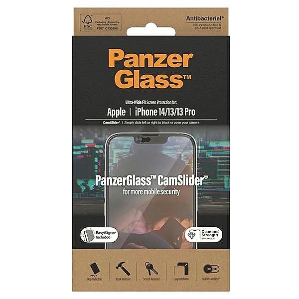Szkło hartowane PanzerGlass Ultra-Wide Fit antybakteryjne z zaślepką n
