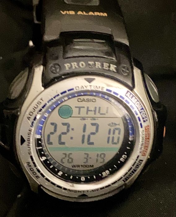 Casio Pro Trek PRS-400 para pesca e fases da lua ,vintage