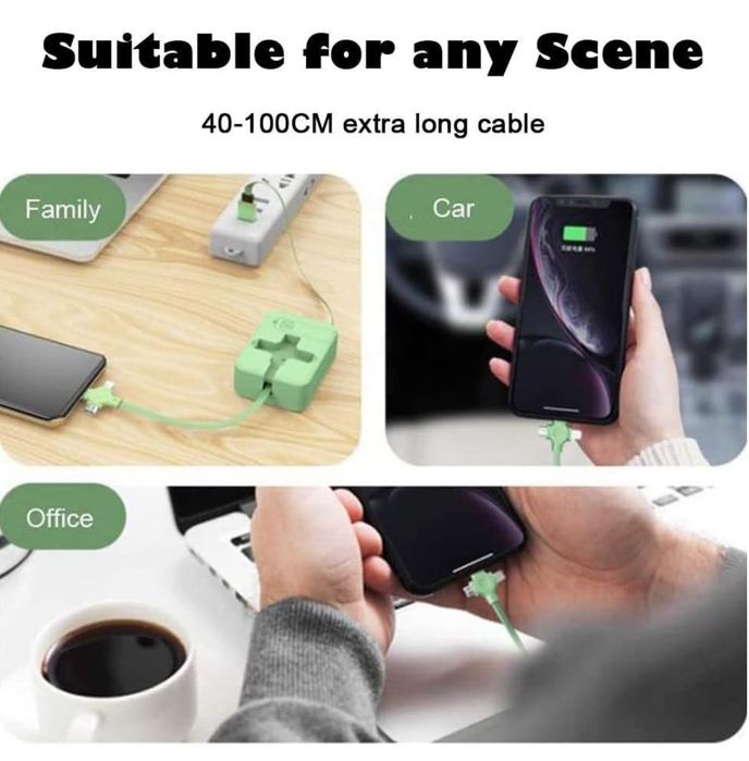 Keenso kabel szybkiego ładowania 3w1