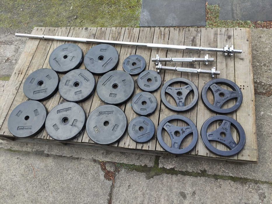 Gryf 150cm 25mm obciążenie żeliwne ogumowane 60kg gryfy hantle