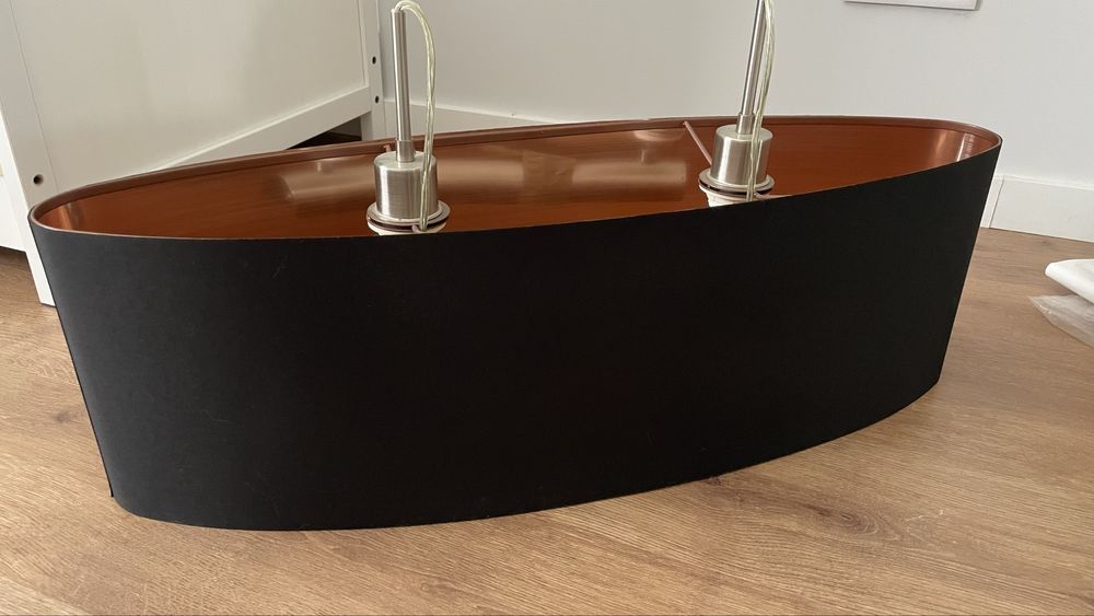 Candeeiro de teto suspenso preto