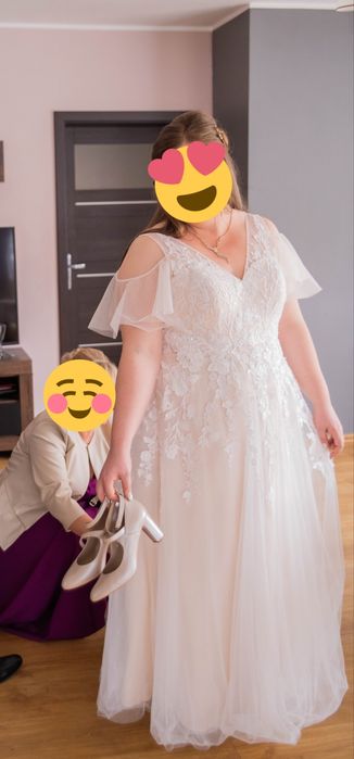 Suknia ślubna  plus size + welon