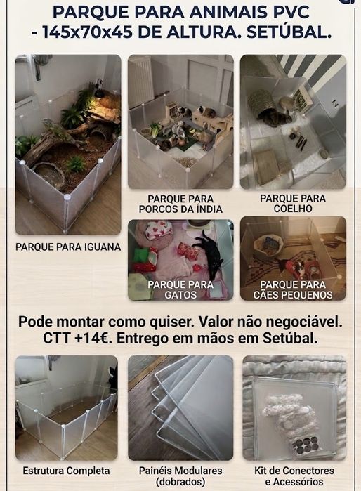 Parque cerca gaiola para animais - caes gatos porcos da india coelho iguana - nao negociavel