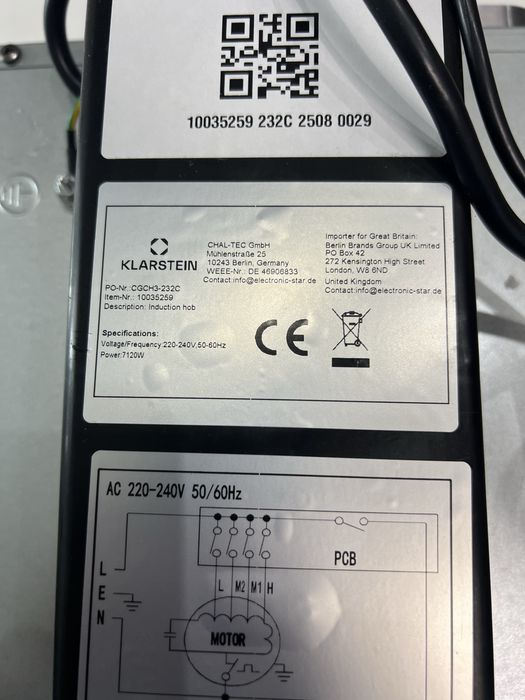 Індукційна плита і витяжка з Німеччини Klarstein Full House 10035259