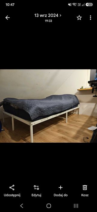 Łóżko metalowe 120x200 z materacem Hilding