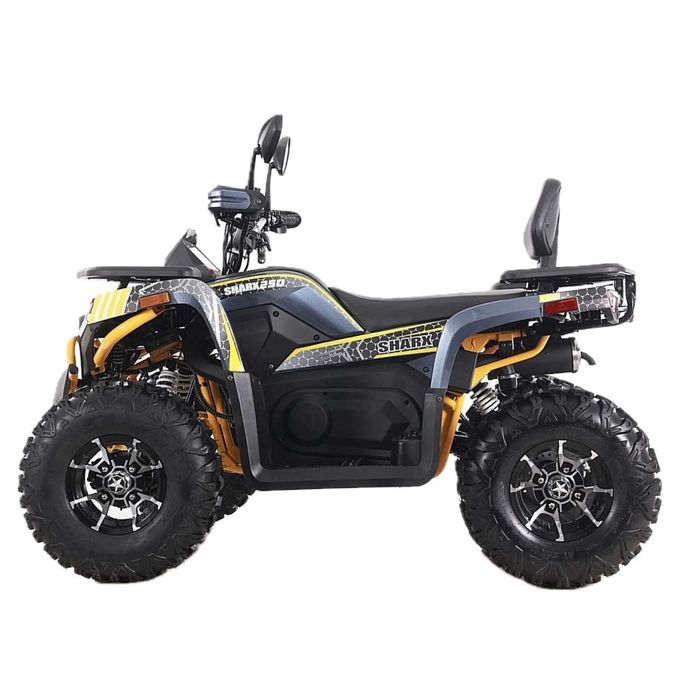 Квадроцикл SharX 250 Желтый | Титановые диски | Лебедка | Shark