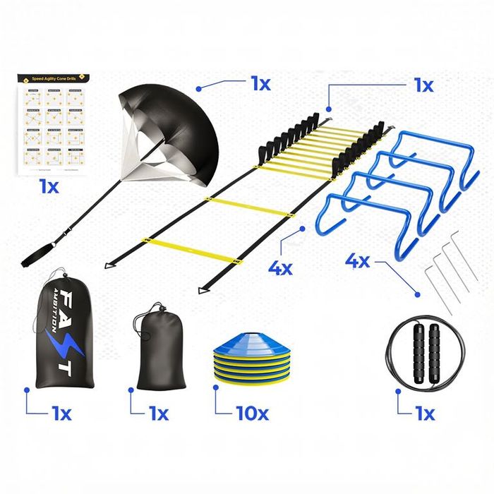 Zestaw Treningowy Piłkarski Drabinka Koordynacyjna Pachołki Płotki XXL