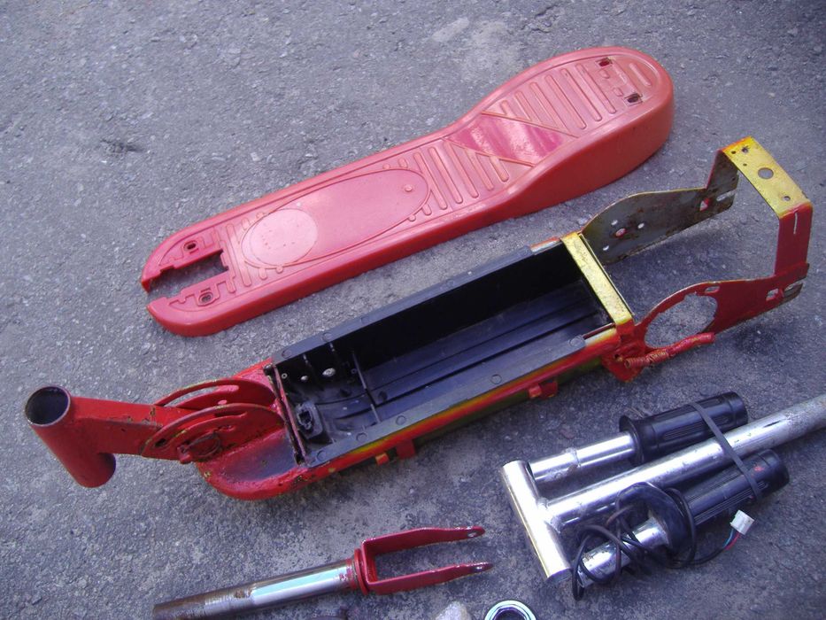 Электросамокат детский (рама,вилка,руль,бокс,накладка)