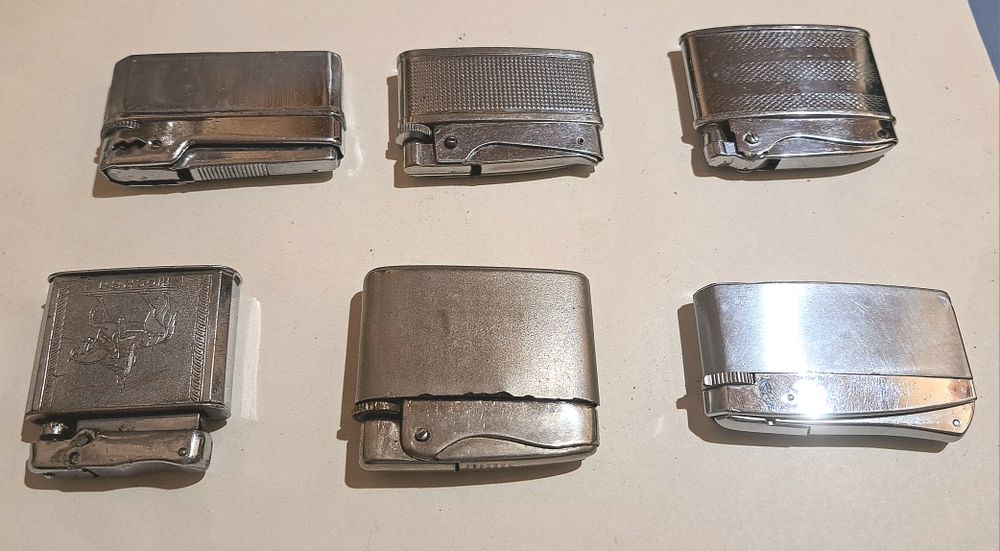 Ціна за 6 шт. Вінтажні бензинові та газові колекційні запальнички.