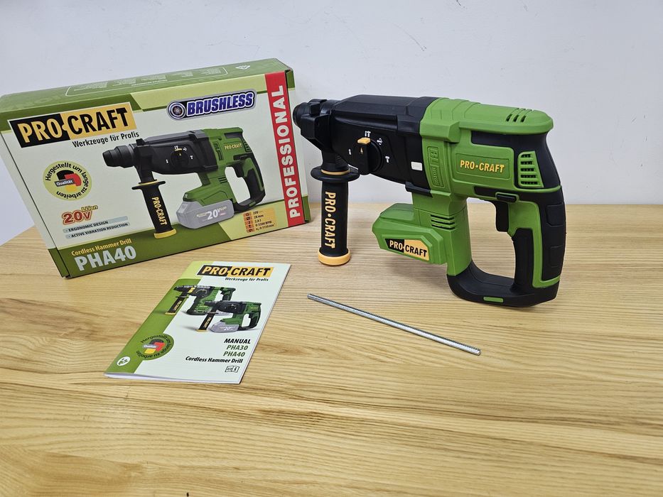 2,6Дж Акумуляторний Перфоратор ProCraft PHA40 Безщітковий Гарантія 36м