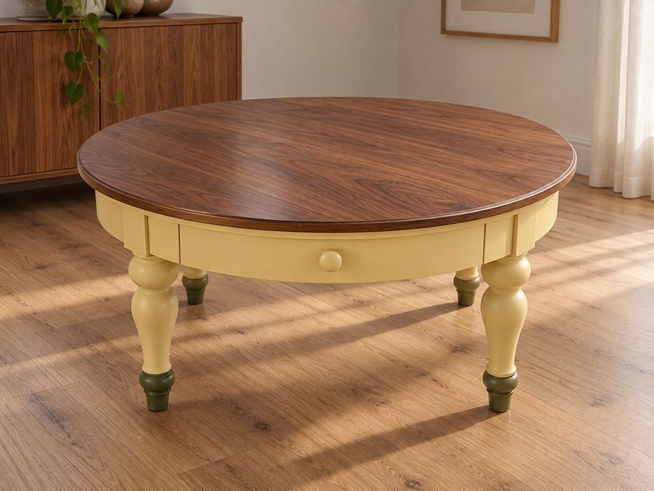 Mesa de centro IKEA ISALA redonda c/ gaveta – modelo descontinuado