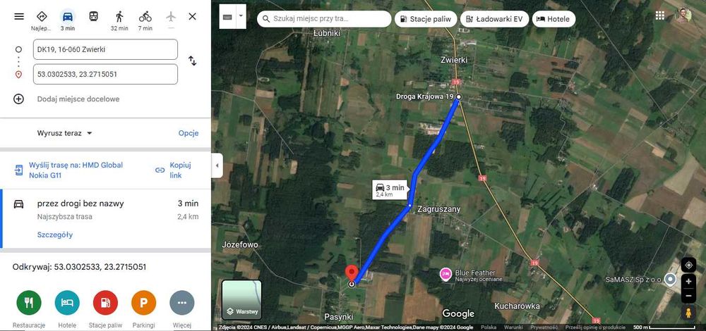 Działka z 2 decyzjami o Warunkach Zabudowy w Pasynkach 16km od Białego