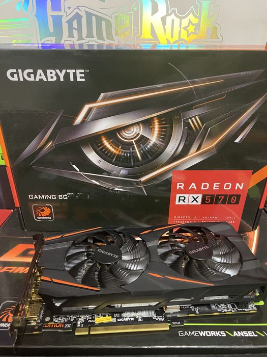 Відеокарта Gigabyte RX 570 8gb OC з коробкою!