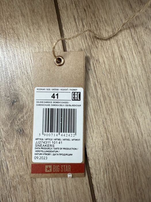 skórzane tenisówki big star JJ274311 białe