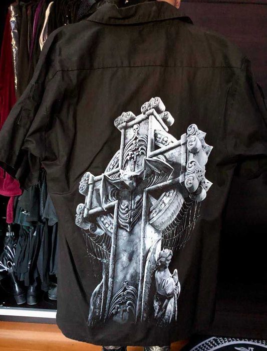 Camisa Gótica de Meia Manga para Homem