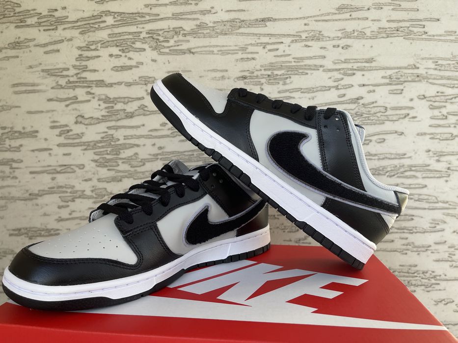 Nike Dunk Low Chenille Swoosh Black Grey 46 *NOWE*