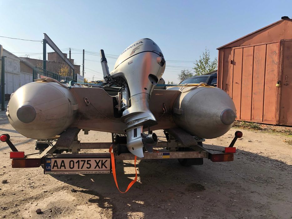 Лодка ПВХ Harris 420 + мотор лодочний Honda marine 20 л.с. + лафет Кияшко 5.11 2016 г.