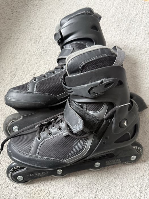 Czarno-szare męskie rolki oxelo active fit.3 rozmiar 46