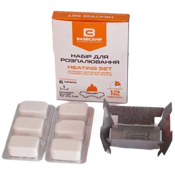 Набор для розжига BaseCamp Heating Set (горелка + сухое горючее 6 шт.)