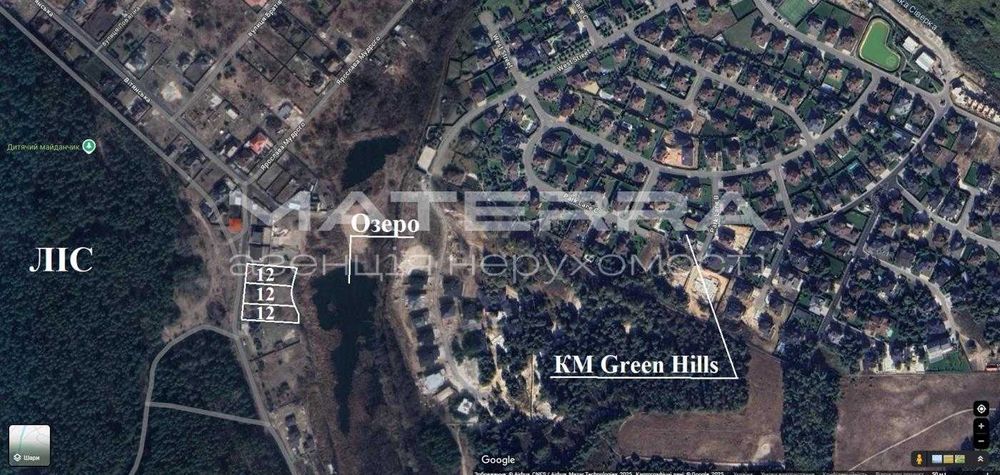 Тарасівка Продаж ділянки 12-36 соток з виходом до озера  Green Hills