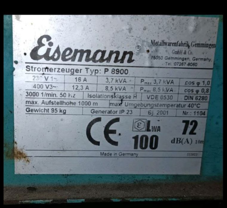 Продам бензогенератор 3.7-8.5kVA