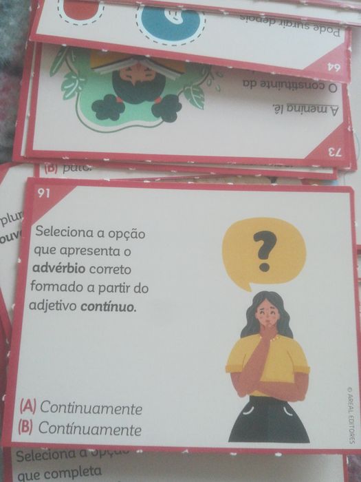 Cartões educativos de português da Areal