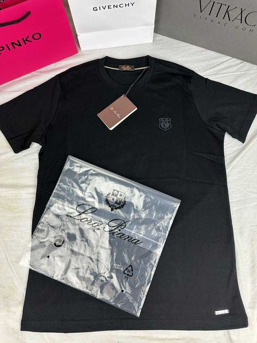 Koszulki Shirt meski Ultra Premium herb Loro Piana OUTLET czarna
