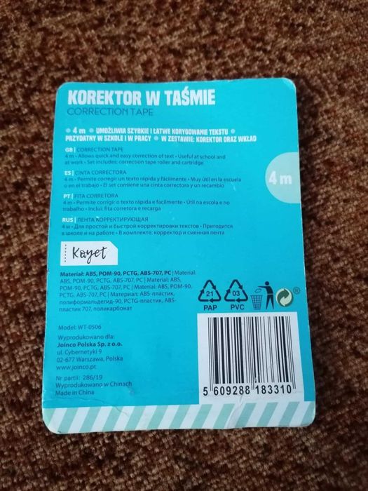 Korektor w taśmie plus zapas , Nowy, 3 szt