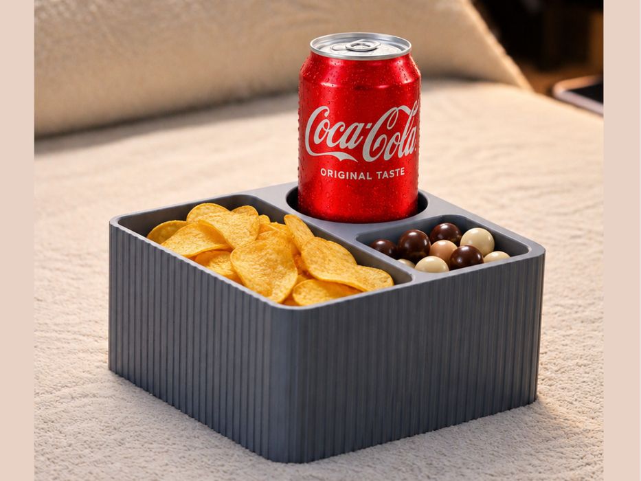 Bandeja para snacks e bebidas de cinema
