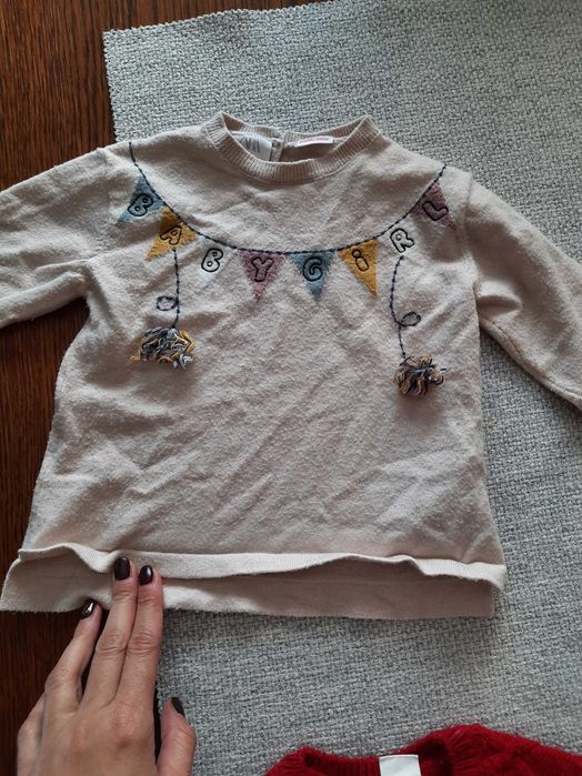 Pięć zimowych sweterków 80 dziewczynka  firmowe